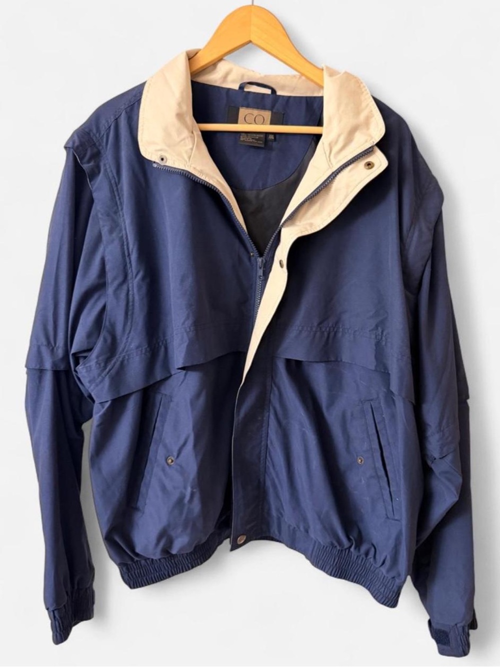 Vintage CO Navy Windbreaker Bomber Jacket